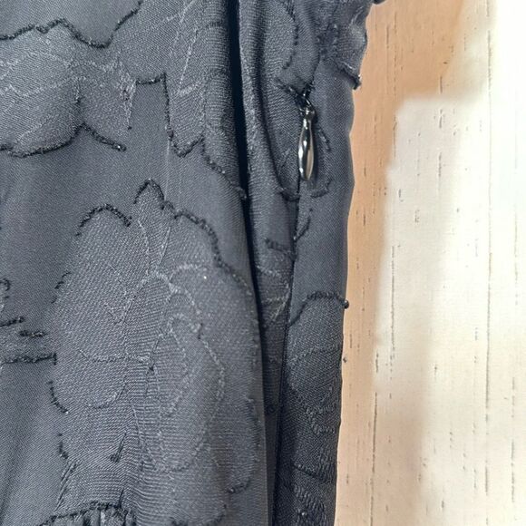 Chicos Black Floral Jacquard Maxi Dress Elegant Romantic Whimsigoth Romantic - Picture 5 of 16